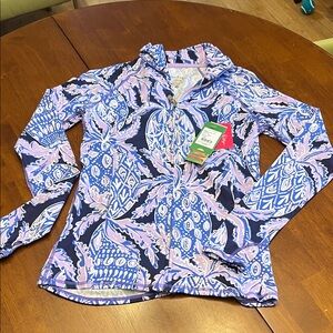 Lilly Pulitzer Blue and Purple Patterned Jacket